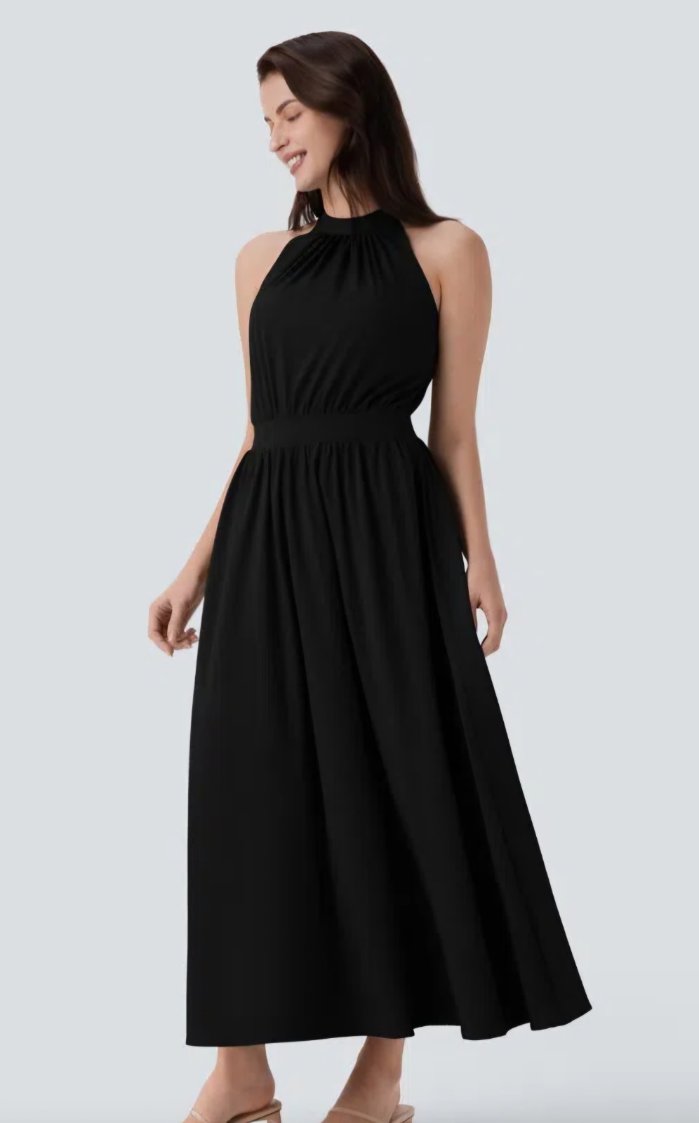 Halara Breezeful Sleeveless Keyhole Back Flowy Quick Dry Maxi Dress Sz. L. NWT