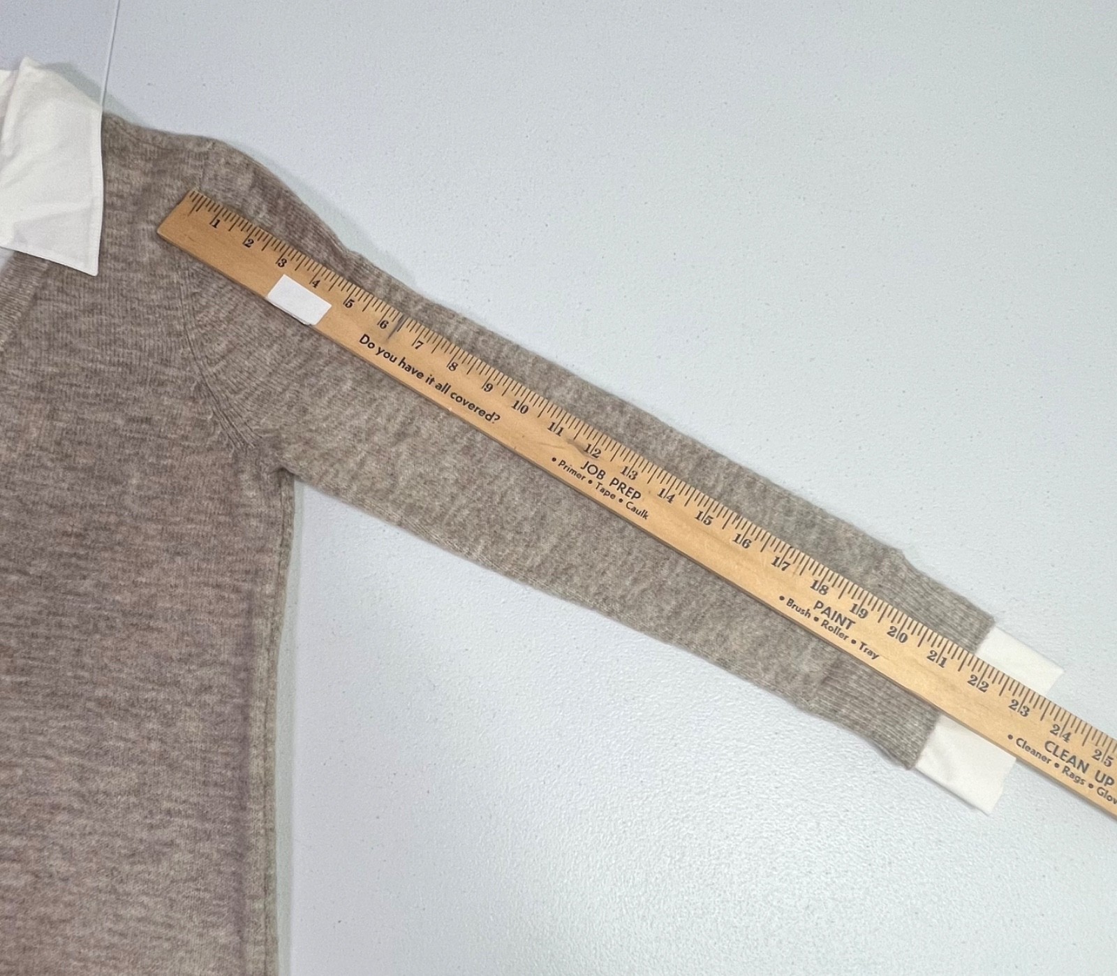 LOFT Outlet Sweater Dress Heather Beige White Collar And Cuffs Womens Size Small
