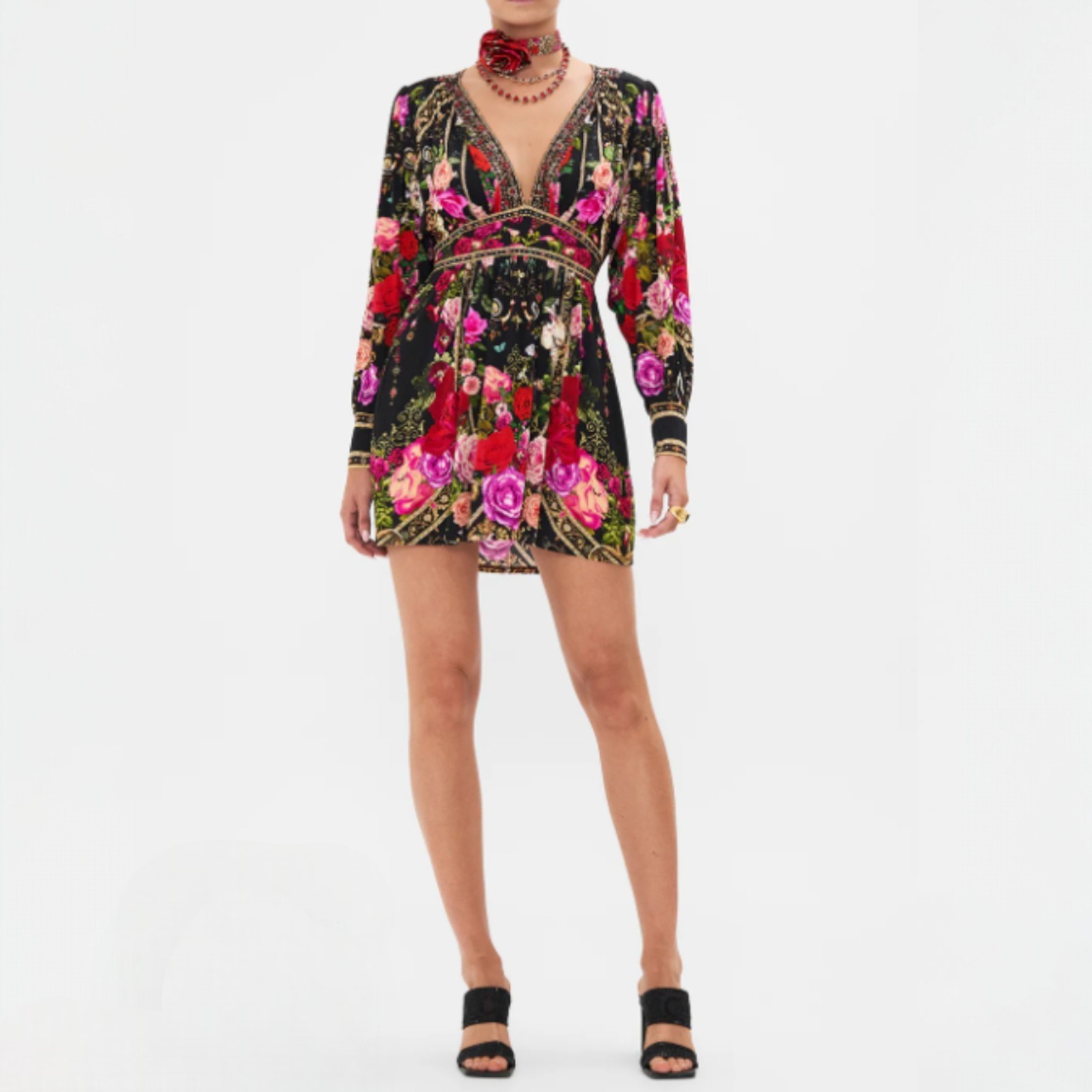 Camilla Reservation For Love Dress Size Small S Jersey Waisted Mini Floral