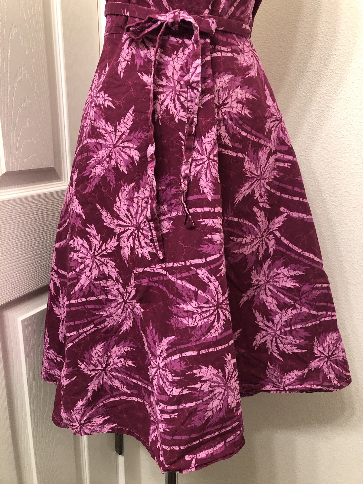 The Pottery Tree 70s 80s Made In Hawaii Wrap Dress Palm Tree Pattern Size Medium