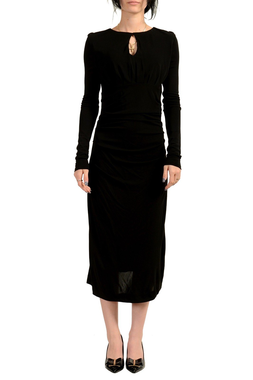 Hugo Boss Women’s “Edeni” Long Sleeve Stretch Shift Midi Dress US S IT 40