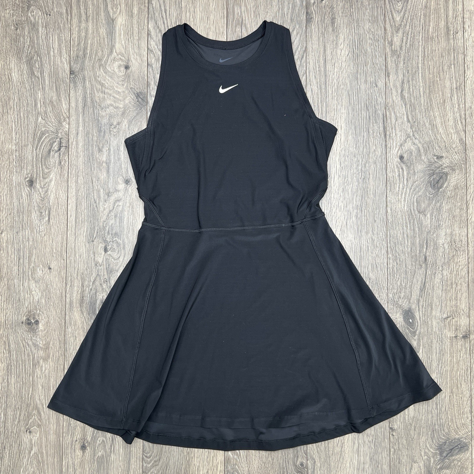 Nike Tennis Dress Size XL Womens Black Victory Dri Fit Slim Fit $85