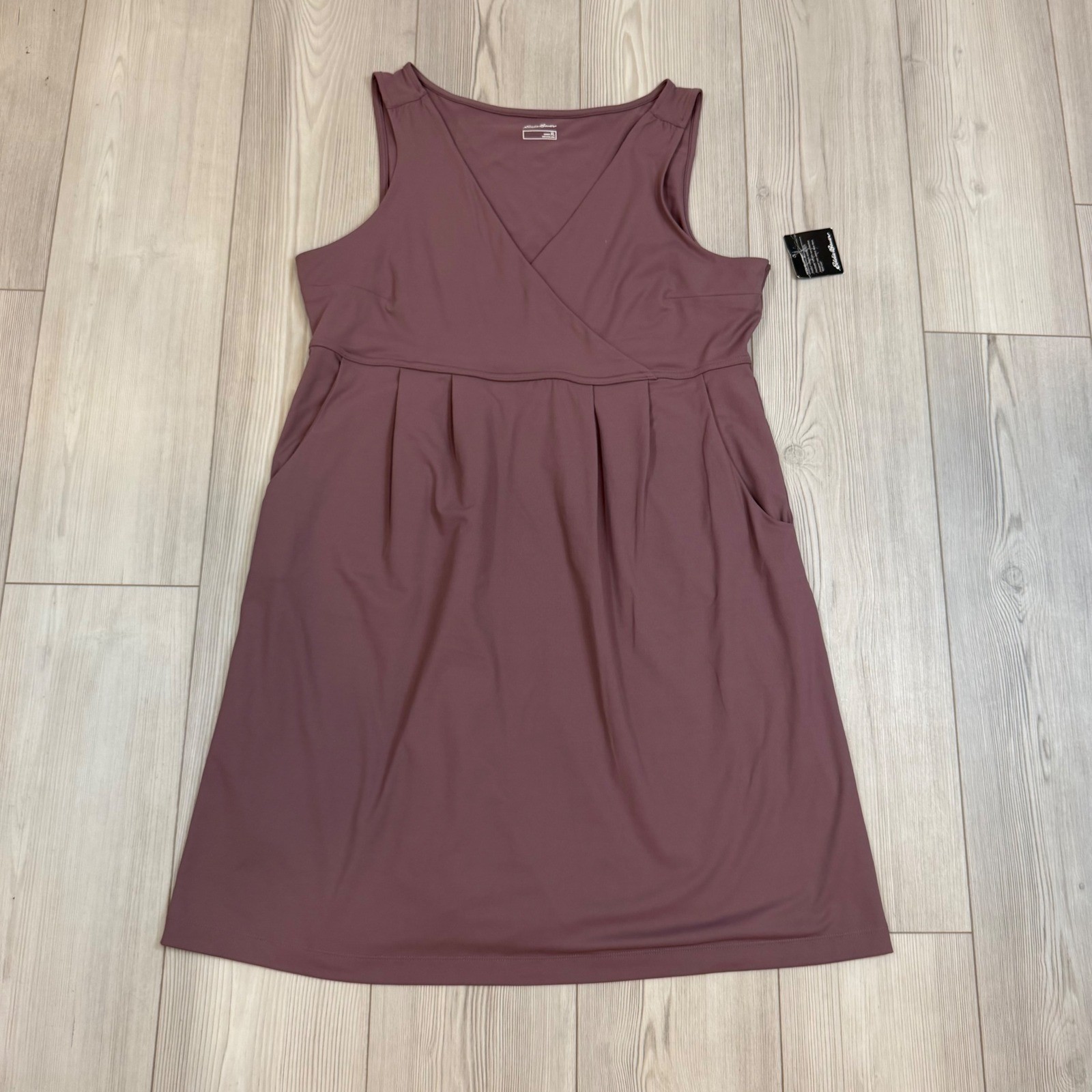 NWT Eddie Bauer Aster 7 Days Crossover Dress Dusty Violet XL UPF 50+ Pockets