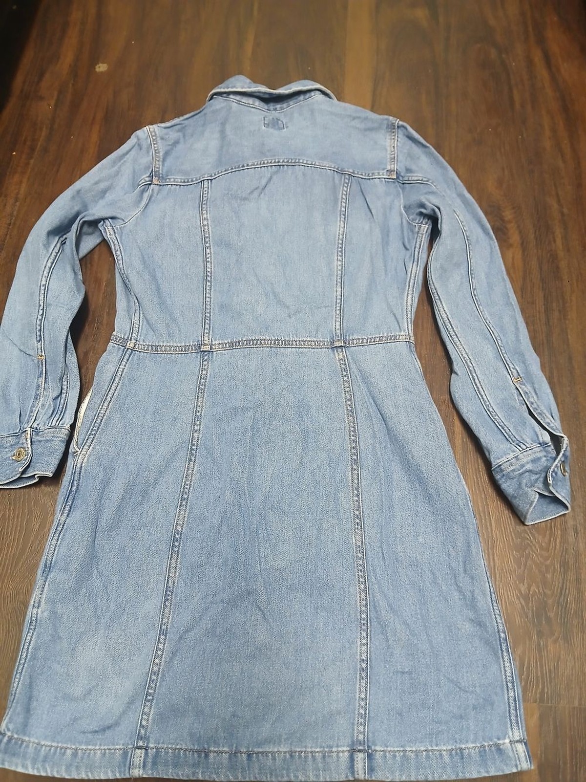 Levi’s Medium Blue Denim Button-Front Shirt Mini Dress
