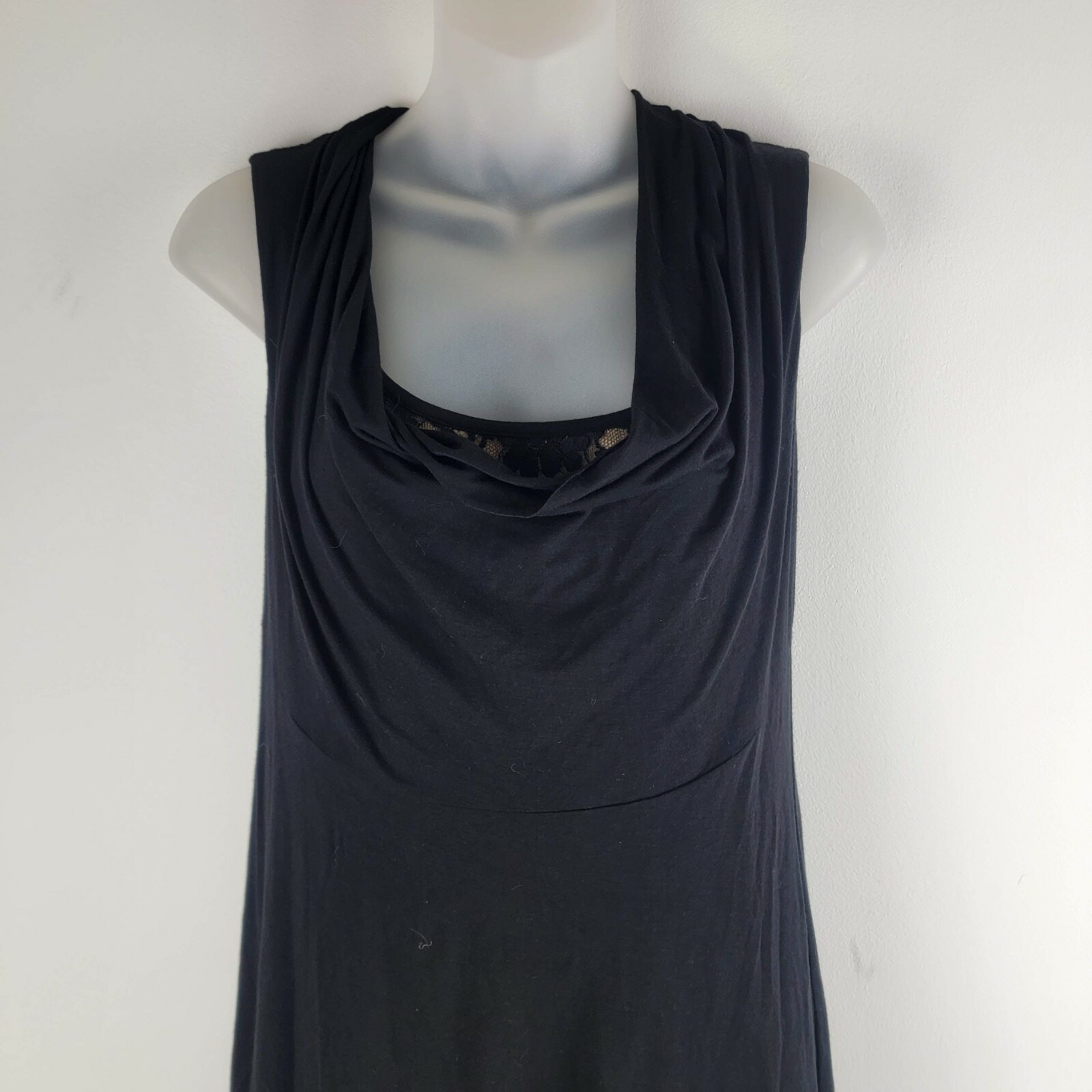 Bailey 44 dressed womens sleeveless fit and flare dress lace trim sz M