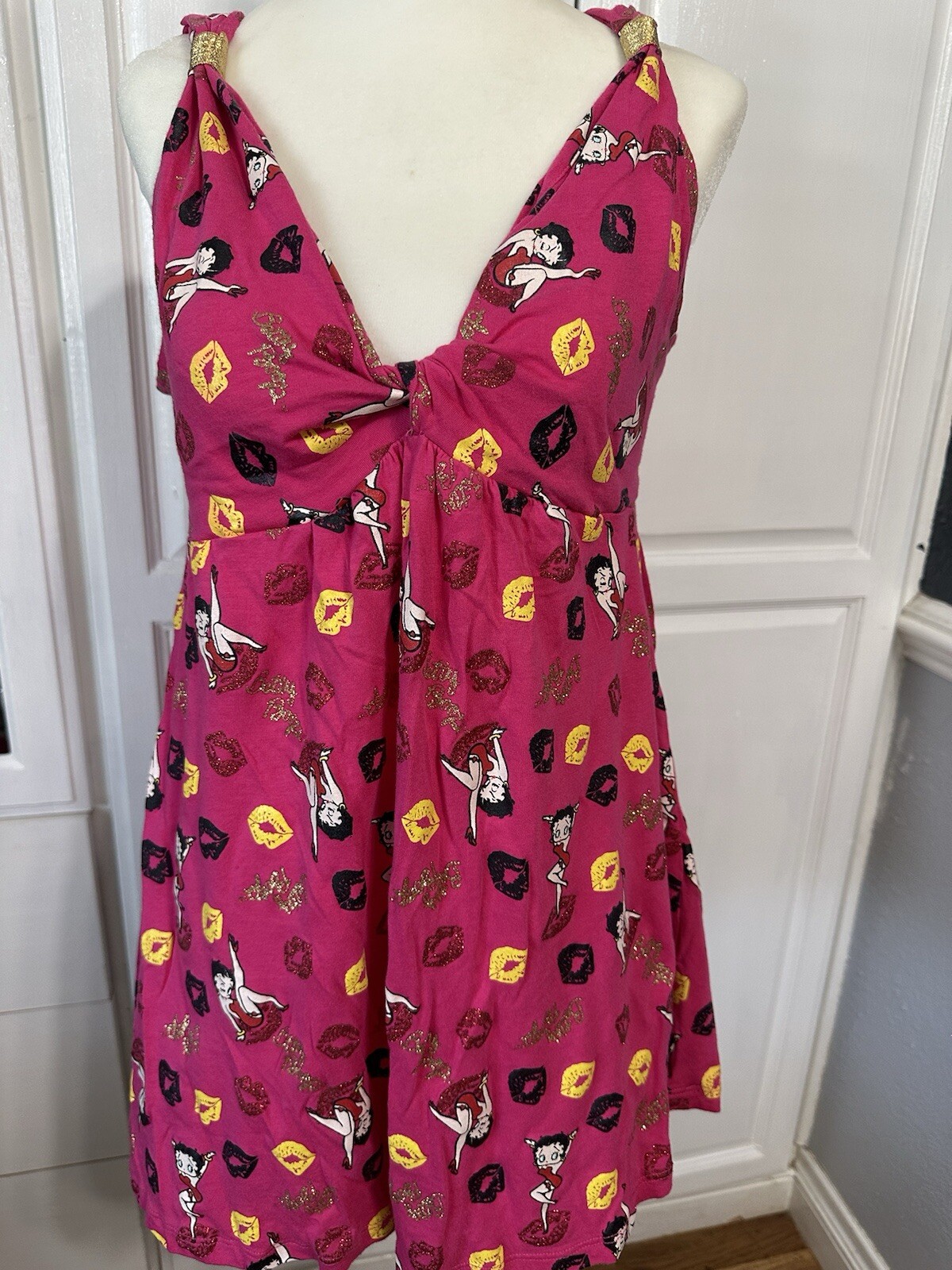 Betty Boop South Pole Y2k Sleeveless Dress Size Xl Pink