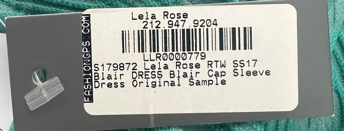 Lela Rose mint green textured geometric cap sleeve fit&flare Blair dress nwt szS