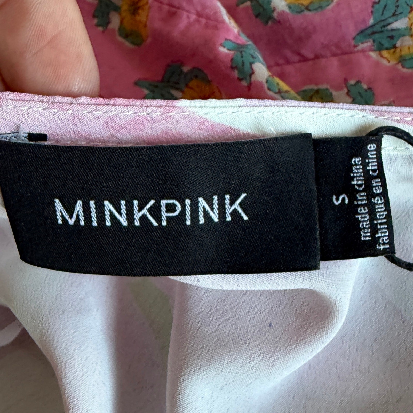 MINKPINK Palm Springs Tee Dress Mini Pink Resort Beach Vacation Colorful S NWT