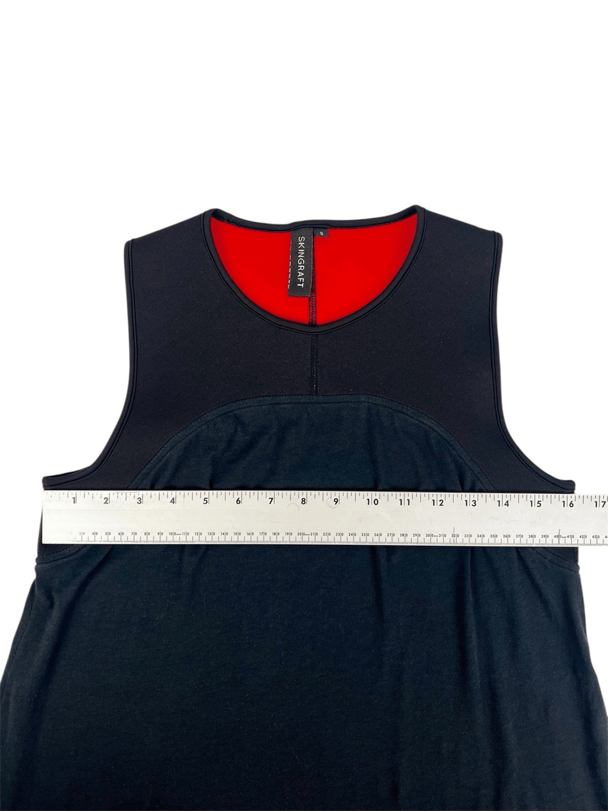 SKINGRAFT Black Scuba Neoprene Knit High Low Sleeveless A-Line Dress Size Small
