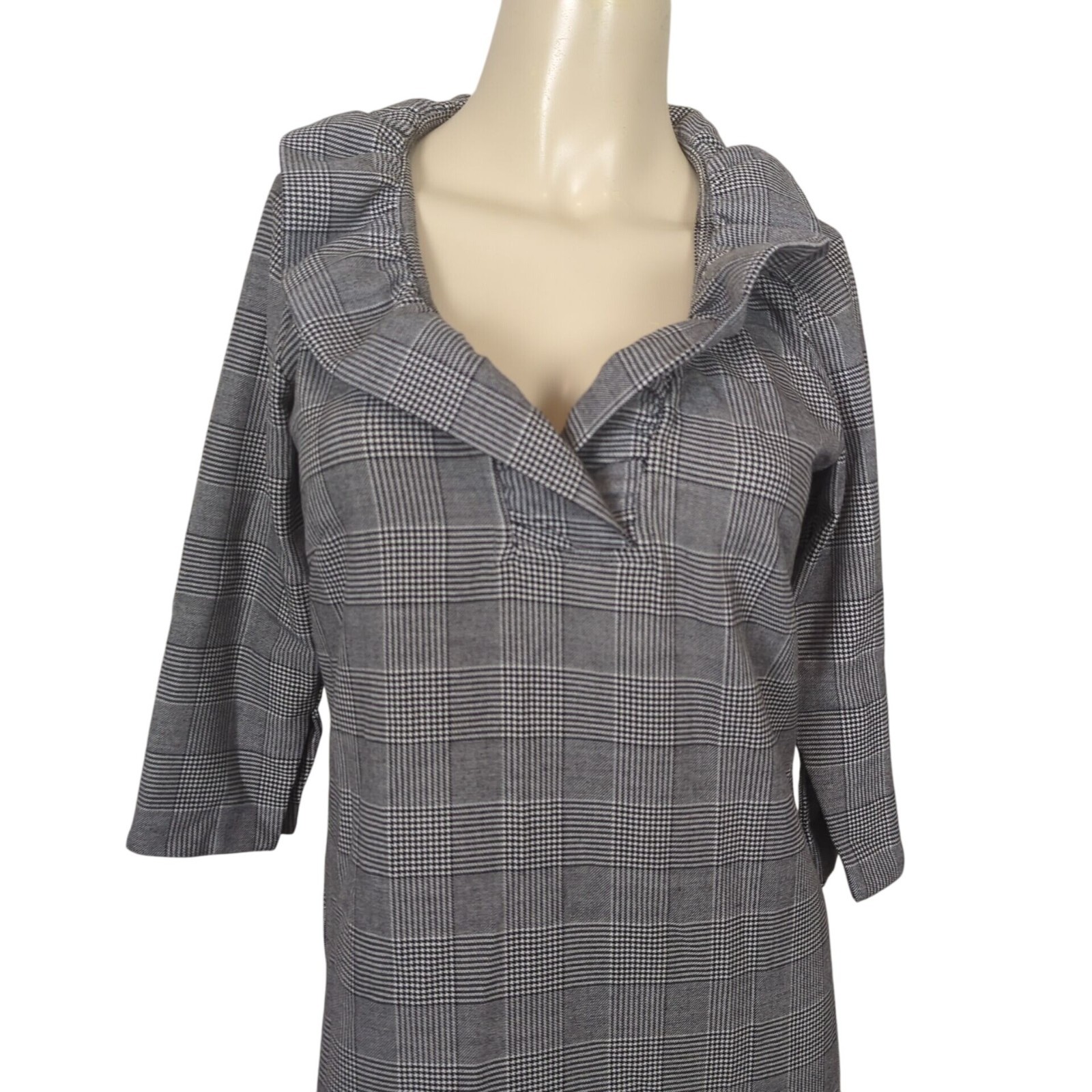 Gretchen Scott Dress black white size 0 / 2 Shrimp Wall Street Ruff Neck