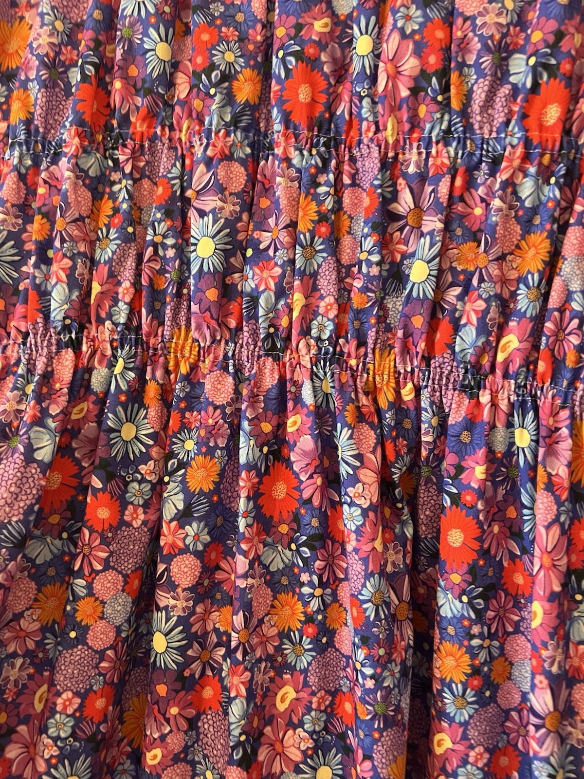 New Olivia Rubin Tammy Blue Mini Floral Cotton Midi Dress,UK 12
