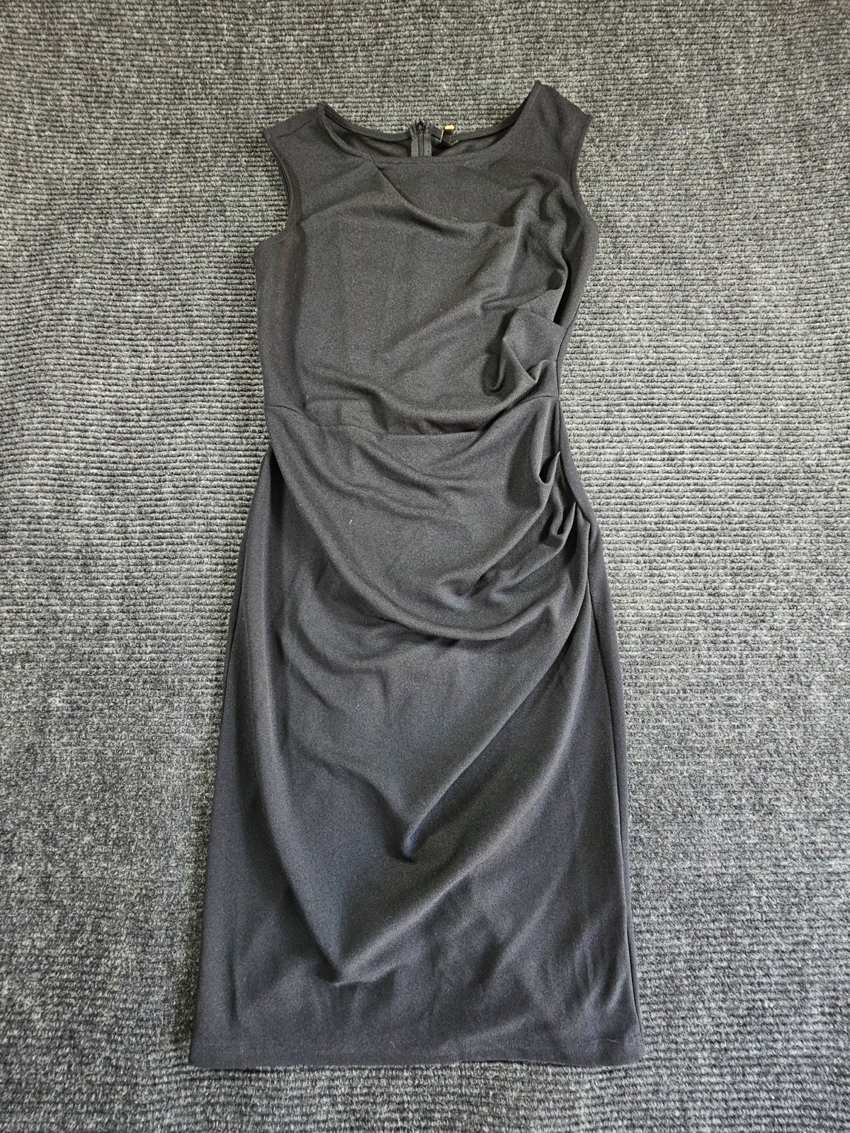 Miusol Sheath Dress Womens Small Black Stretch Sleeveless Slit Back Zip Cocktail