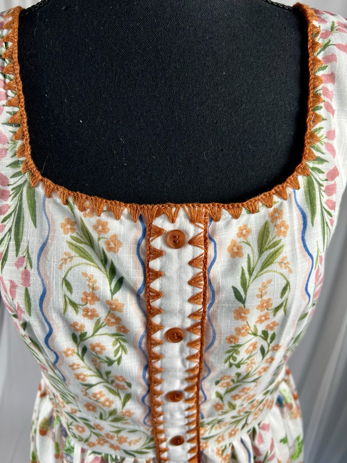 🔥NWOT En Saison Alaia Scarf Print Mini Dress Ivory Terracotta Medium