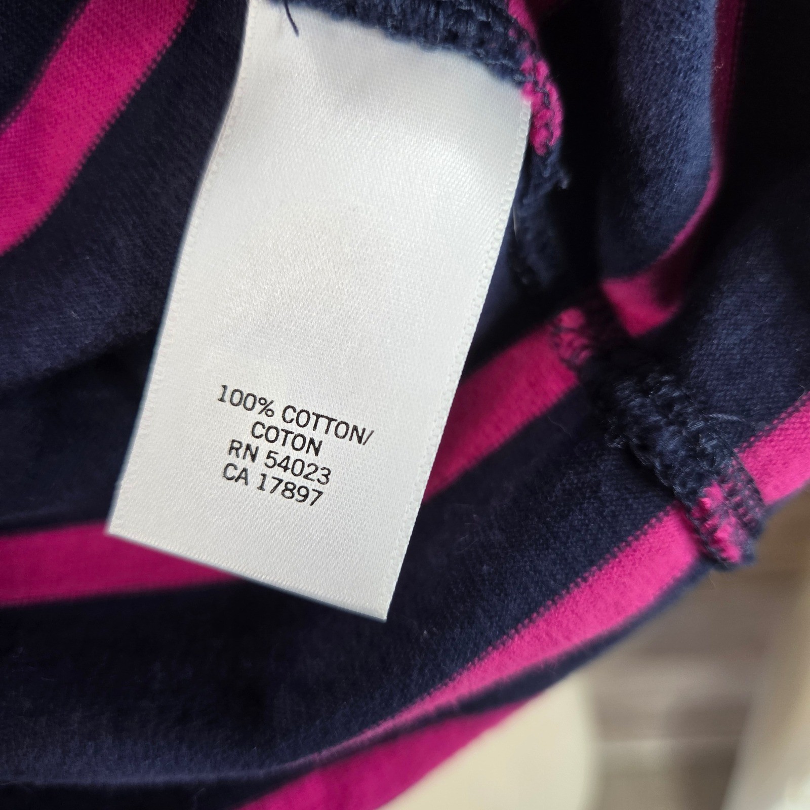 Banana Republic Womens Navy Pink Striped Boat Neck 3/4 Sleeve Shift Dress M