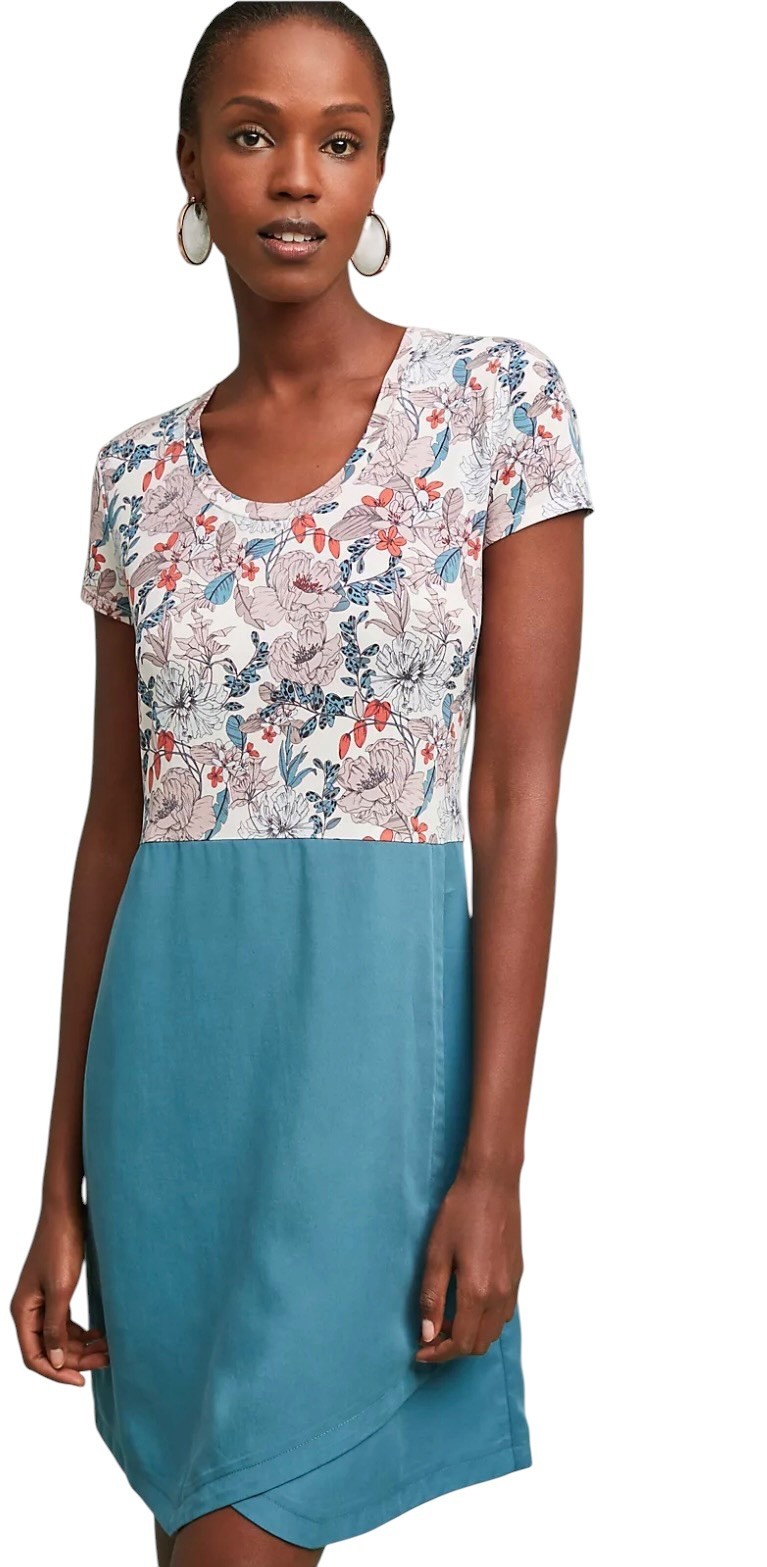 Anthropologie Dolan Left Coast Collection Fletcher Floral Dress Cupro Size XS