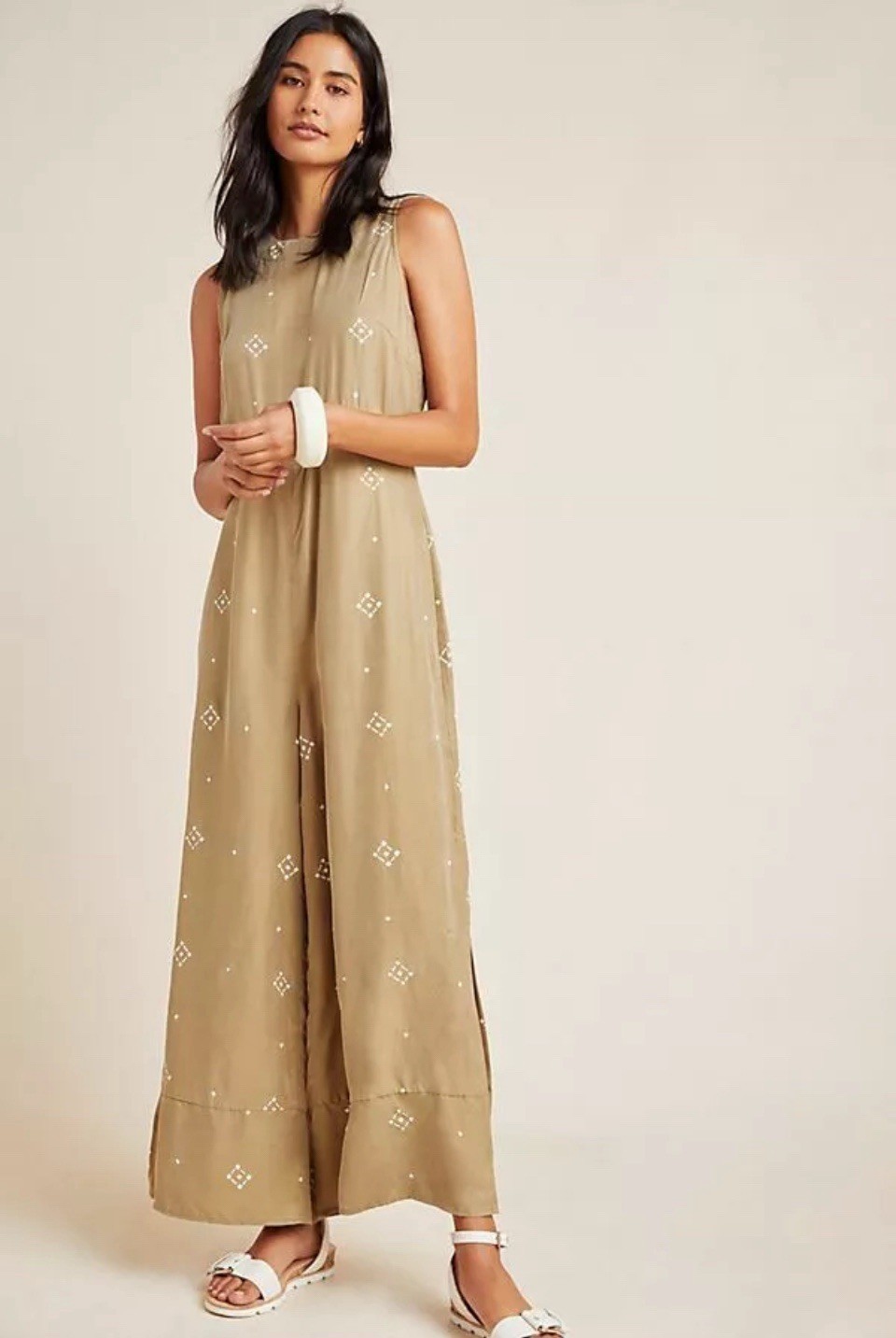 ANTHROPOLOGIE SZ SMALL CARMELA WIDE-LEG JUMPSUIT FRANKA PRINT By SANCIA