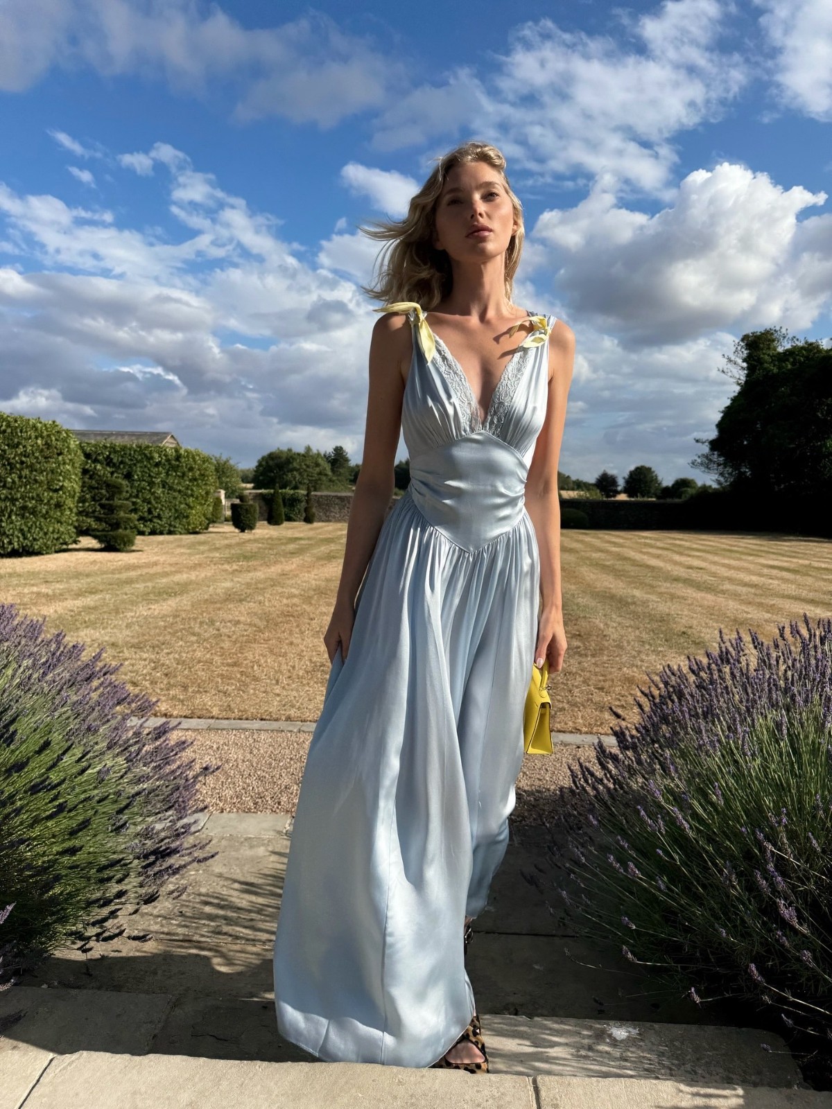 Helsa Silk Celeste Dress