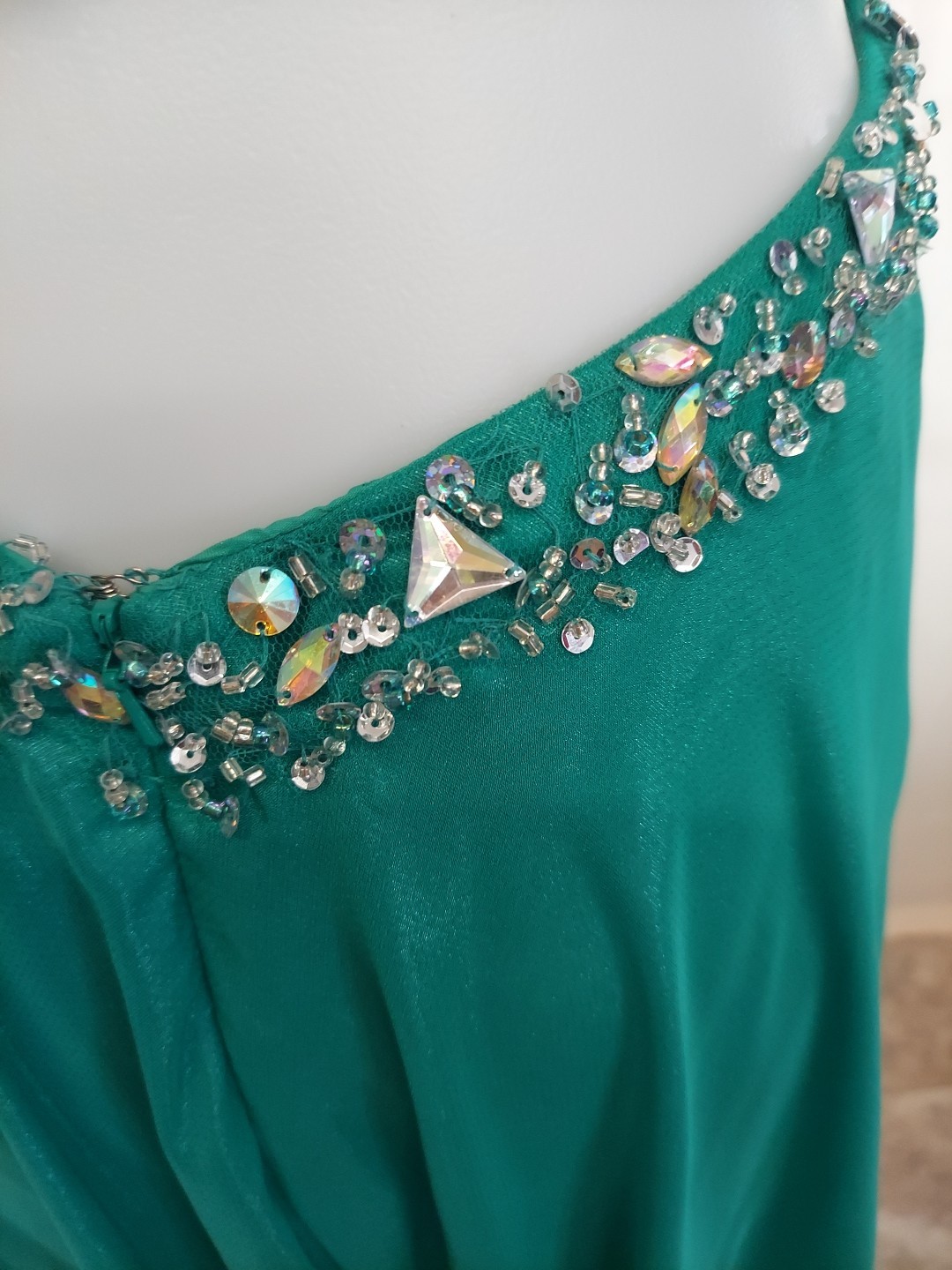 Morilee Green GemOpenback Size11/12 Gembust prom dress