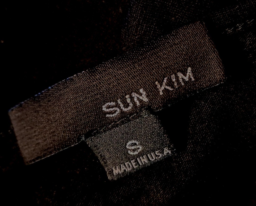 Sun Kim Black Cocoon Lagenlook Pockets Dress USA Made Size S