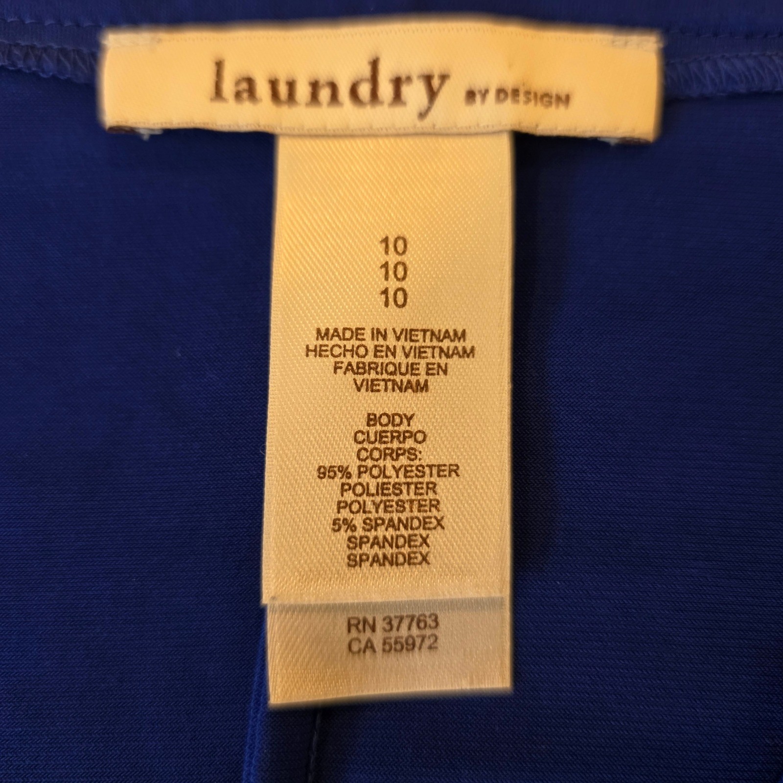 Laundry by Design Royal Blue Faux Wrap Ruched Sheath Dress Size 10 Sleeveless