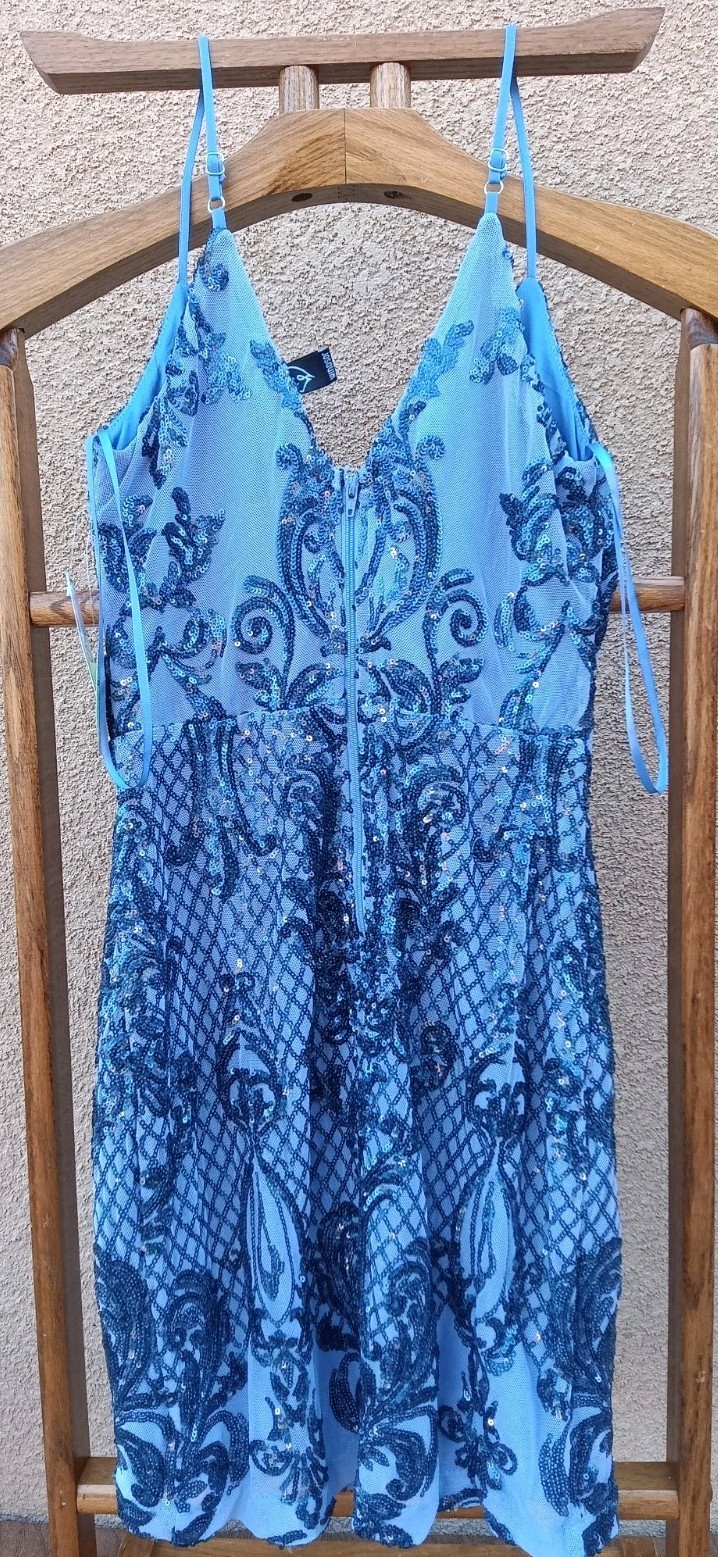 NWT Windsor Ella Sequin Mesh Bodycon Dress Blue Purple Size Small 💙💜