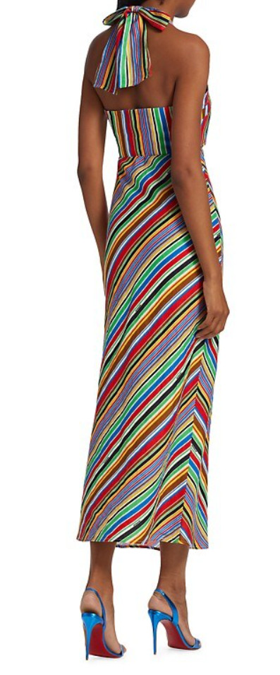 NWT Simon Miller The Hustle Piko Striped Halterneck Dress Deco Stripe 2 $395