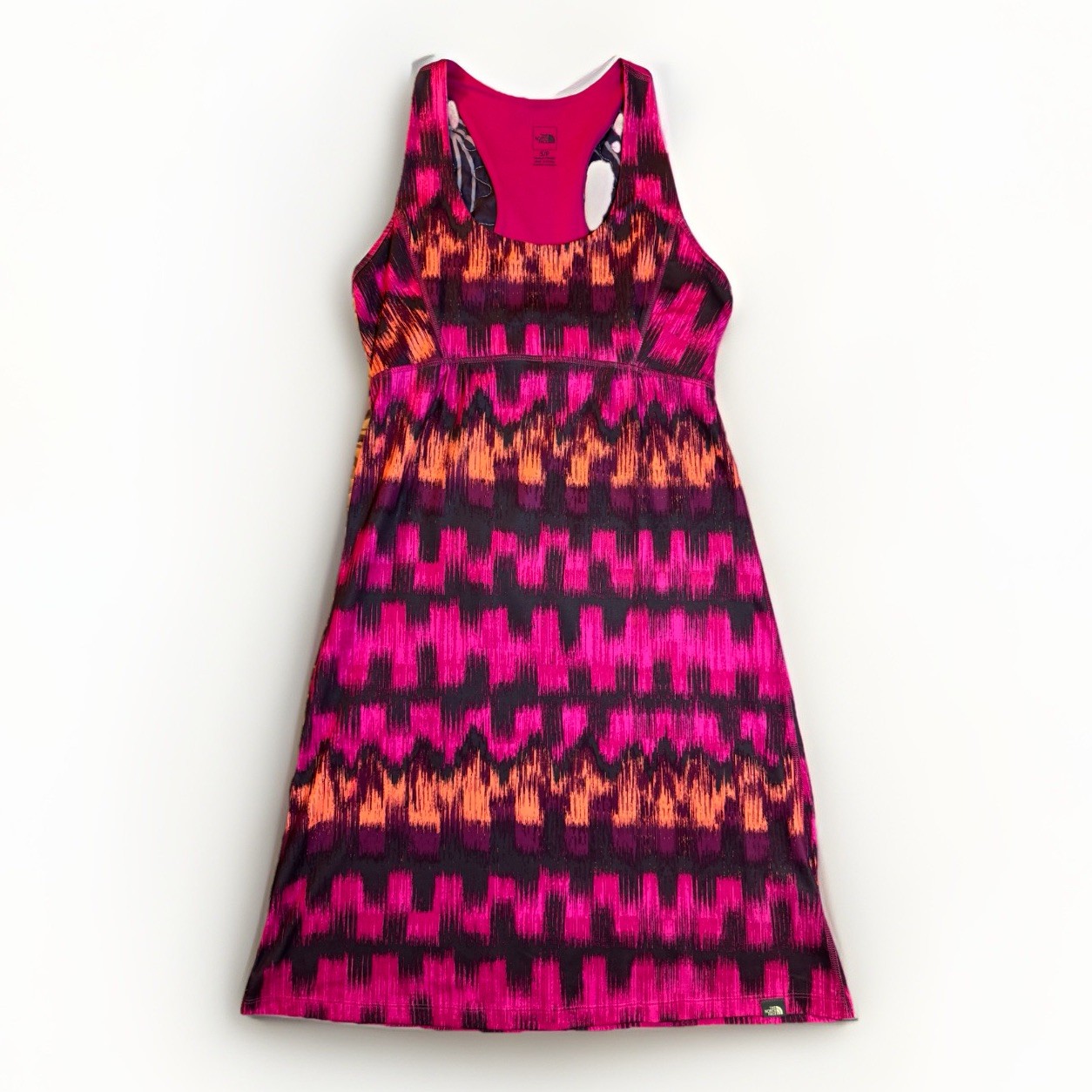 The North Face Tank Dress Womens Small Pink Geometric Athletic Racerback Stretch