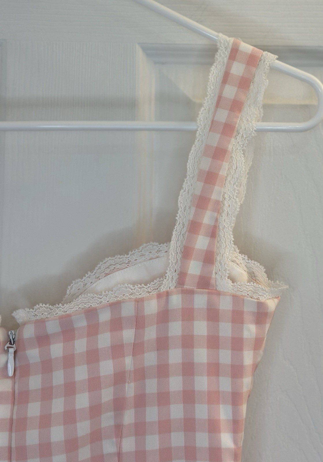 House Of Cb BRIGITTE Strawberry Shortcake Gingham Corset Mini Dress Size Medium