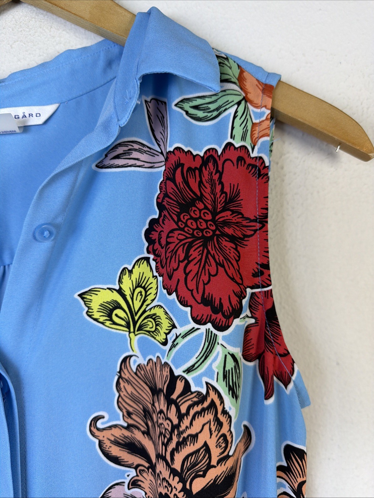 Peter Nygard Long 8 Blue Floral Sleeveless victorian resort vacation Dress vest