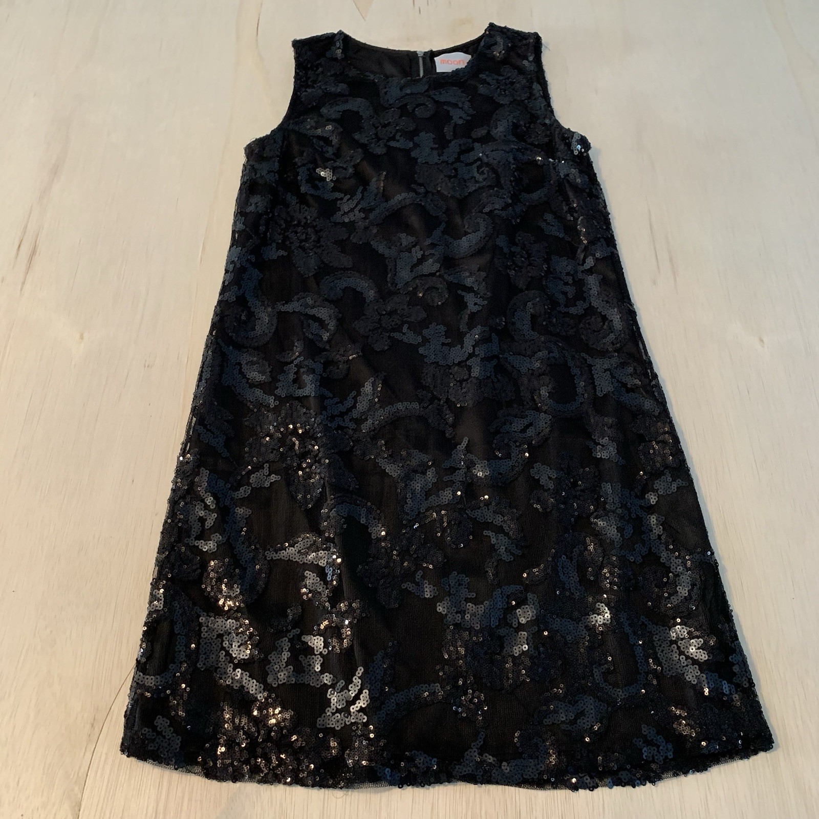 MOON Women’s Little Black Dress Sleeveless Sequin Holiday Cocktail Party MEDIUM