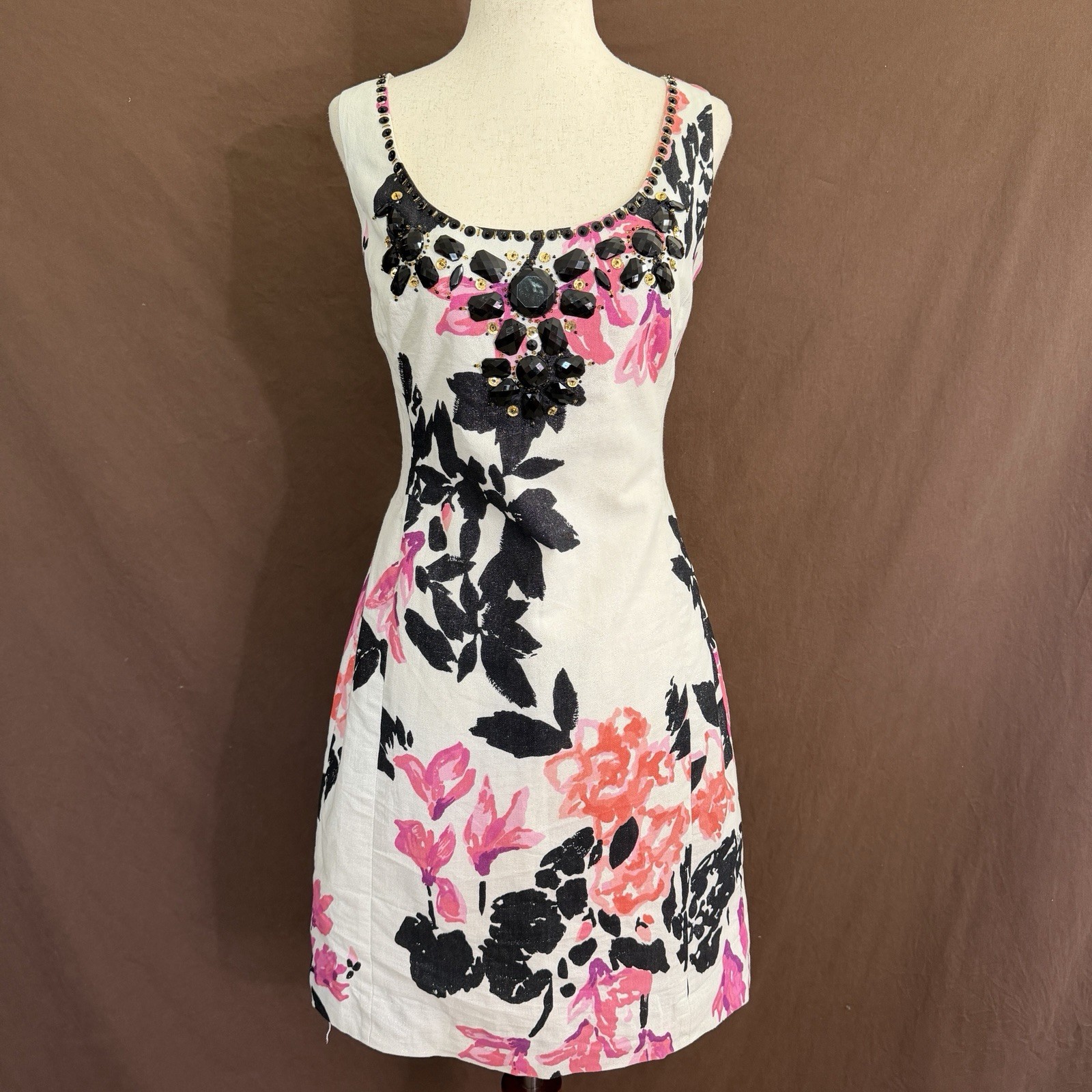 Lilly Pulitzer Portia Cameo White Stroke Of Midnight Fancy Faille Dress 4