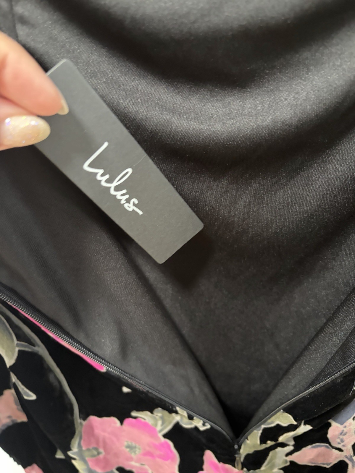 Lulus Flawlessly Gorgeous NWT size Large Black Burnout Floral Halter Maxi Dress