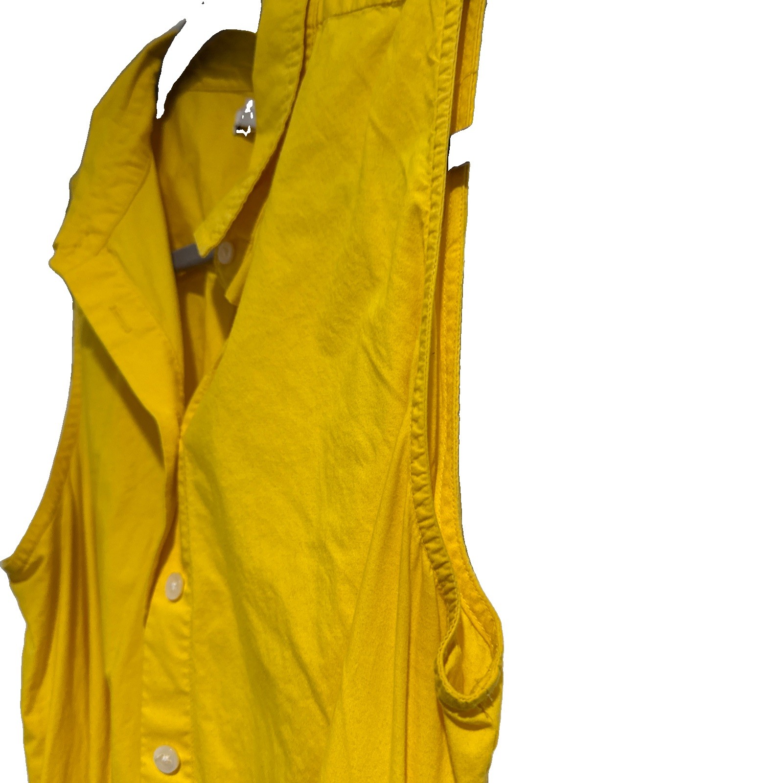 Coastal J.Crew Sleeveless Button Front Belted Shirt Dress Bright Yellow Size 12