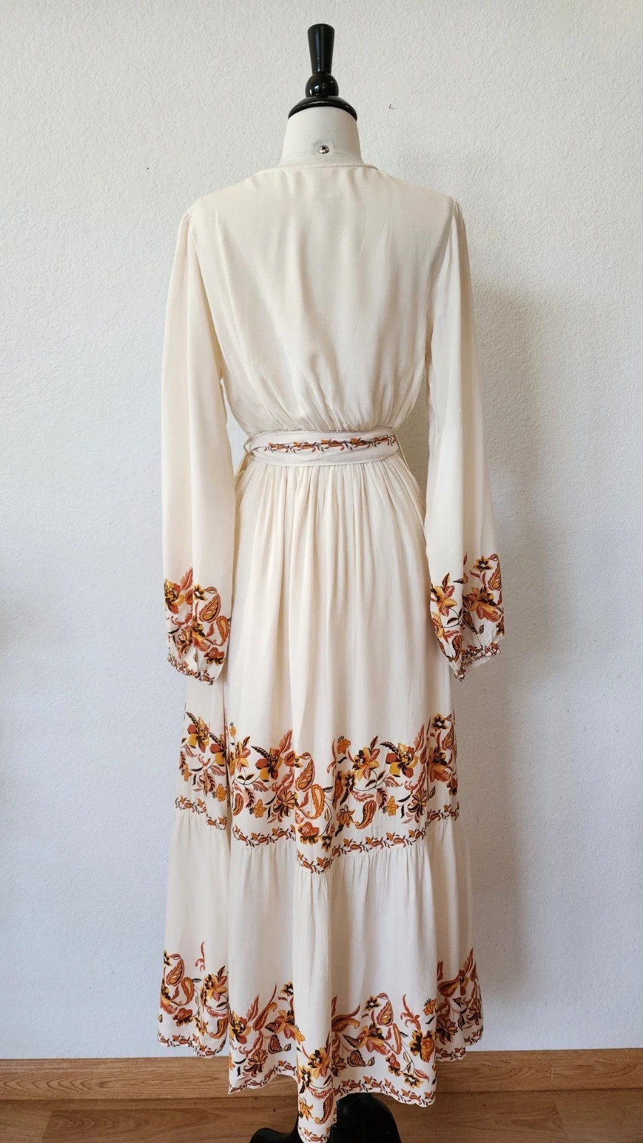 New Anthro Midi Dress New Size Medium Navy Blue Floral Bustier Wedding Formal