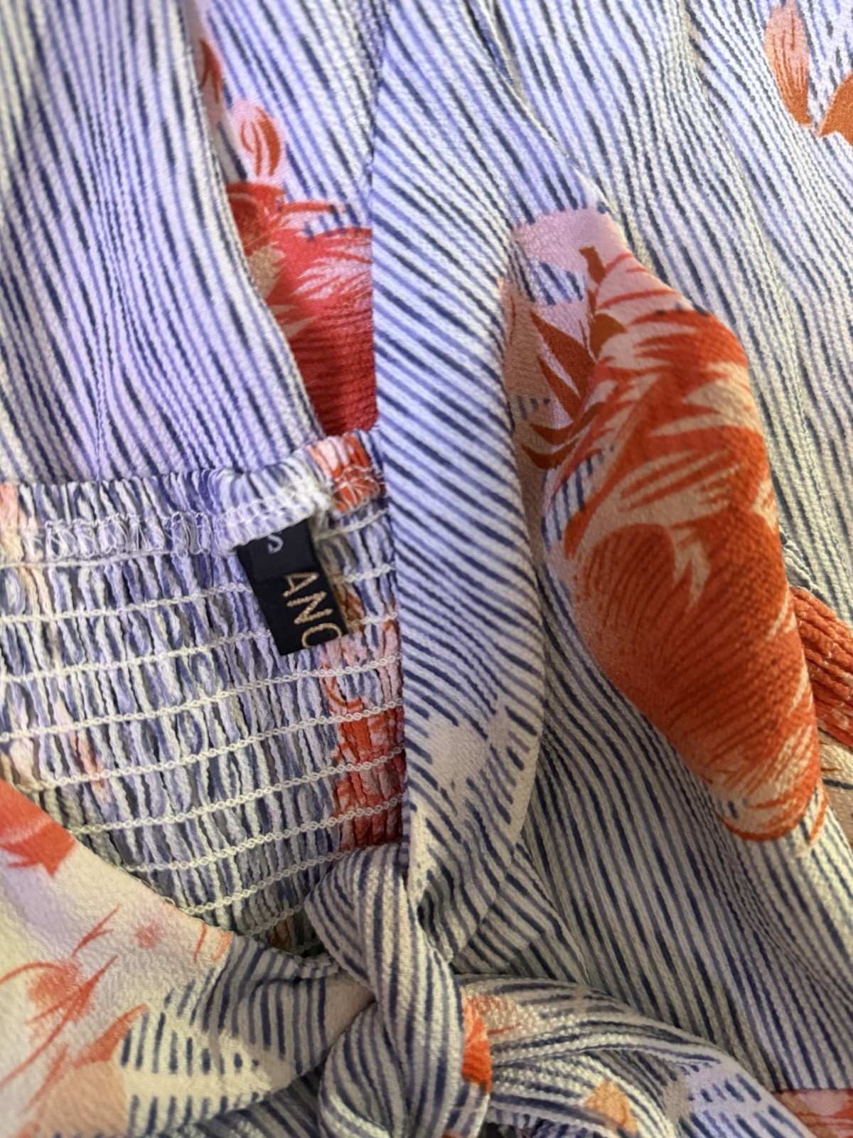 FANCYINN Women’s Sun Dress Size S, Tie Front, V-Neck, Spaghetti Straps