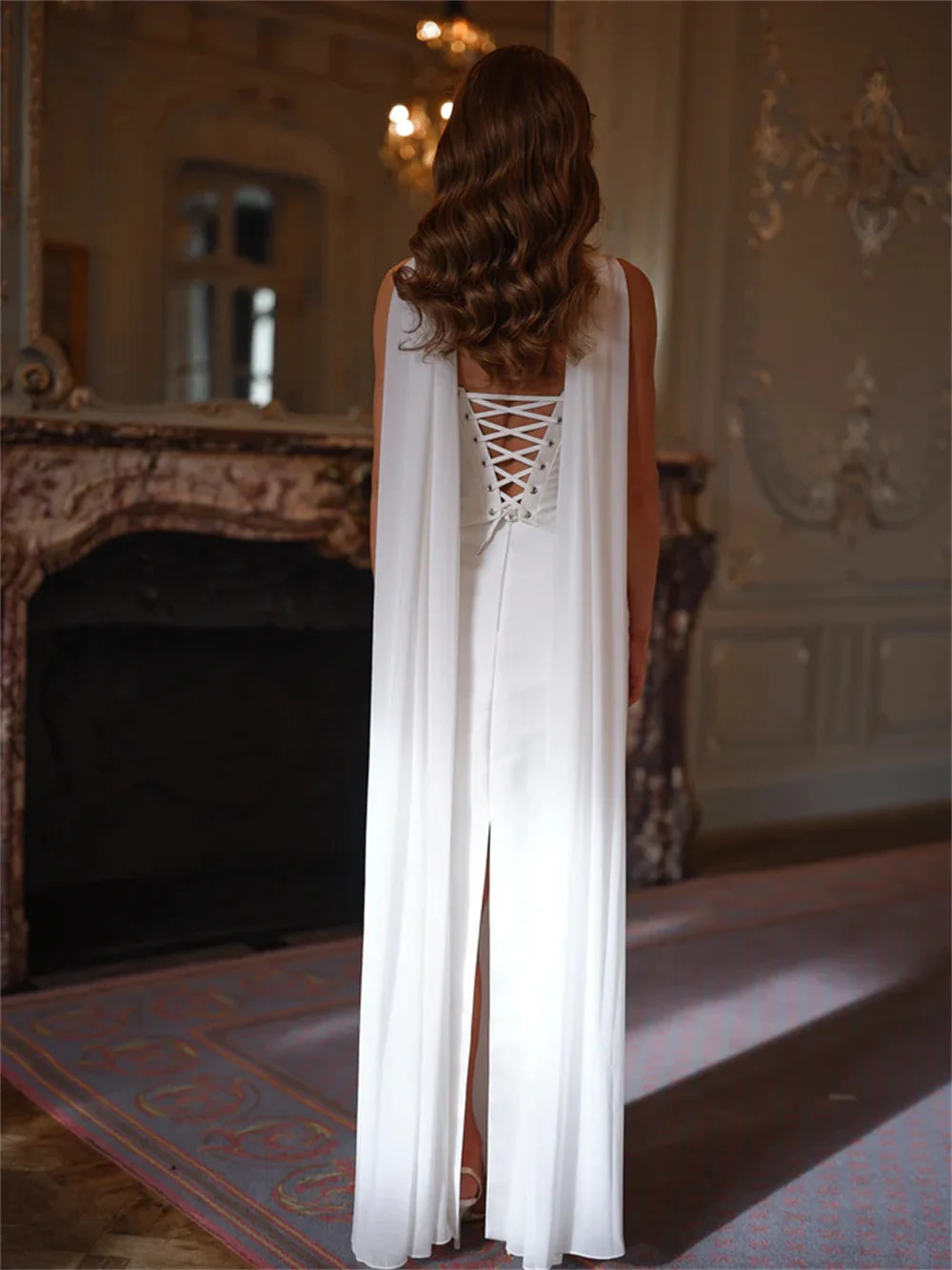 Spaghetti Strap Sleeveless Wedding Dress Lace-Up Satin Mermaid Bridal Gowns 2026