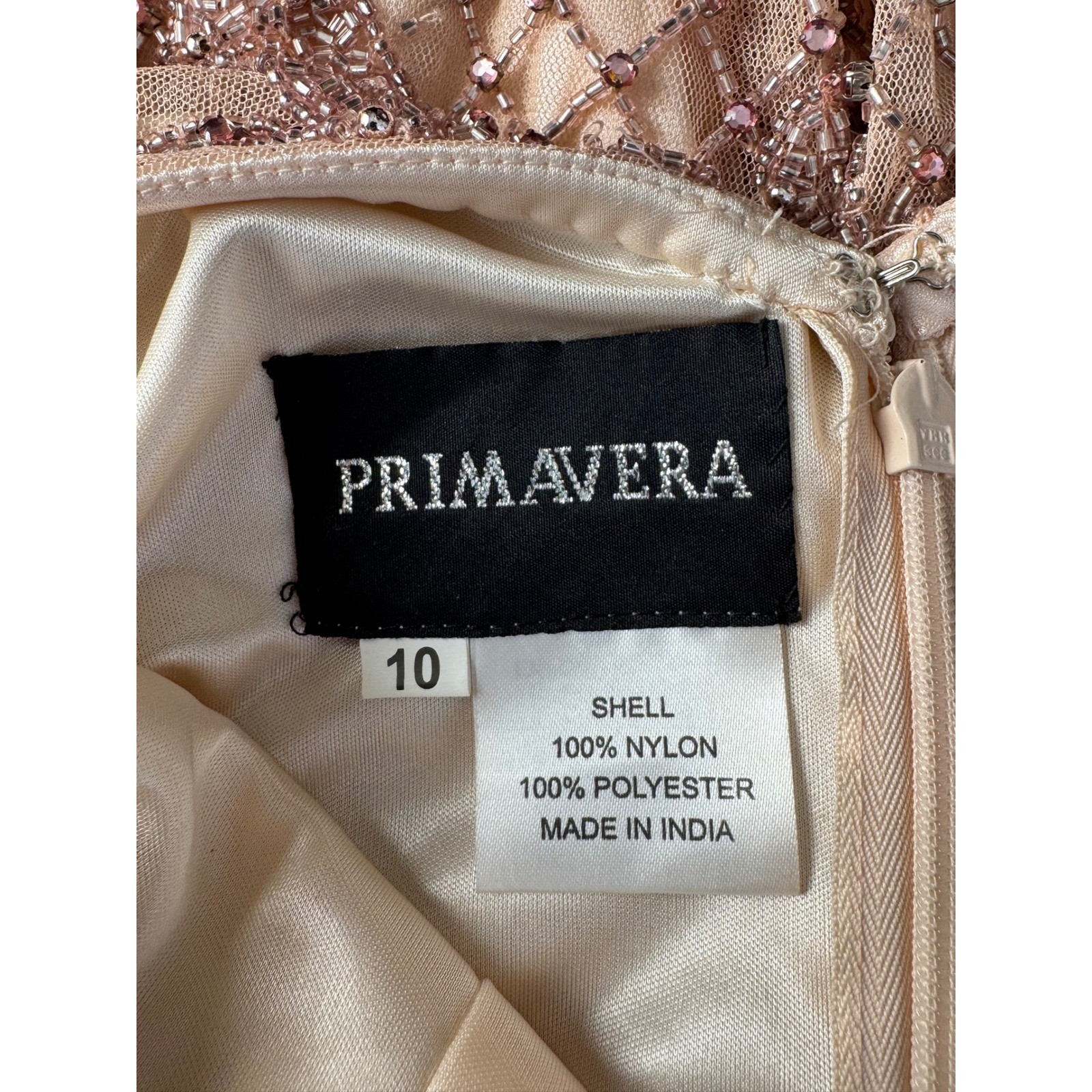 Primavera Couture 3138 Rose Beaded Mini Dress Open Back Cocktail Prom Womens 10