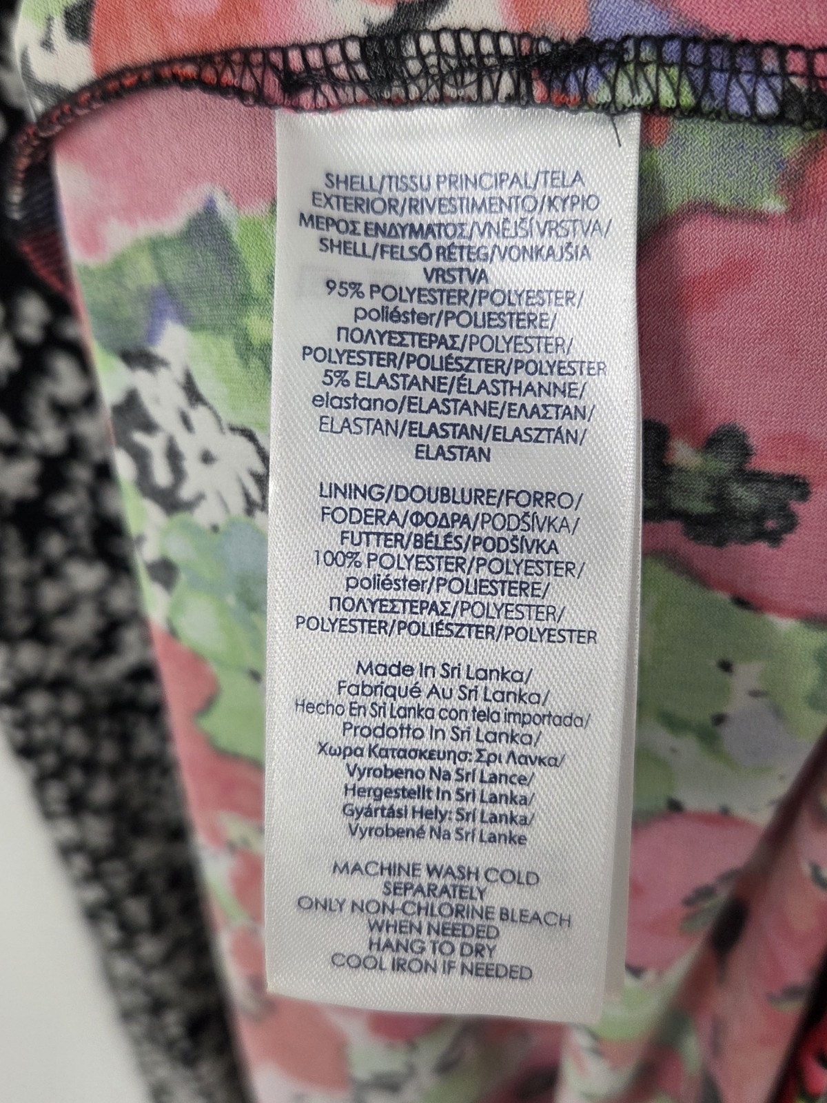 Chaps Maxi Sleeveless V-Neck Gradient Multicolor Floral Pattern Dress Size S