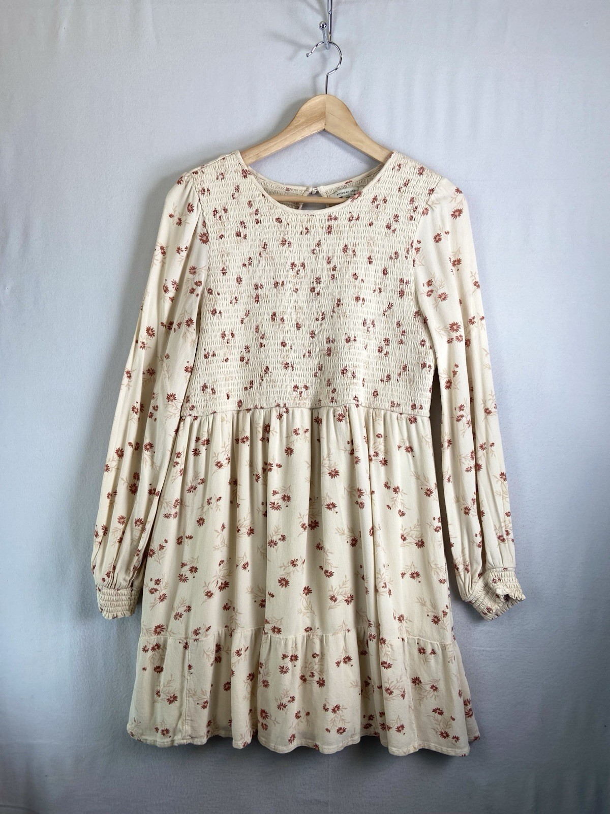 American Eagle AE Mini Dress Size L Babydoll Peasant Cottage Boho Romantic smock