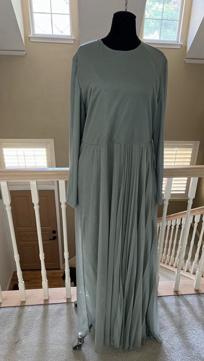 Refka Sparle Sage Mint Long Sleeve Modest Dress Size 14 New With Tags