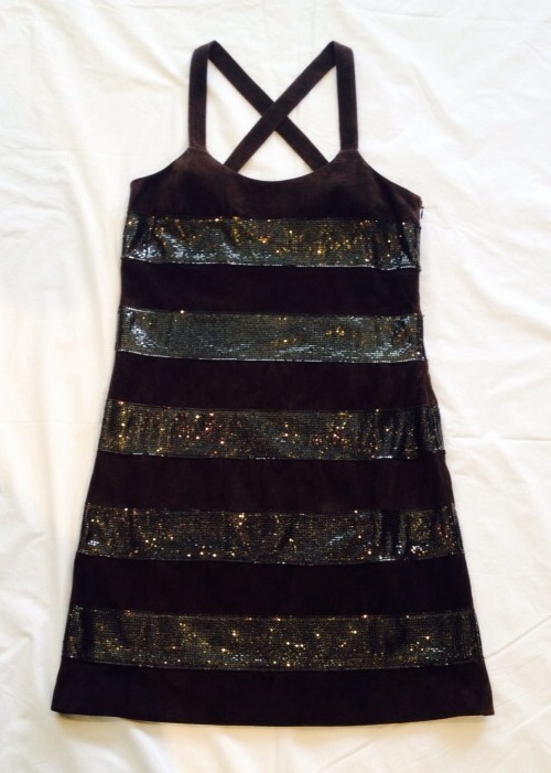 NEW***HAUTE HIPPIE**Brown Suede w/ chains Dress**Small**$2595