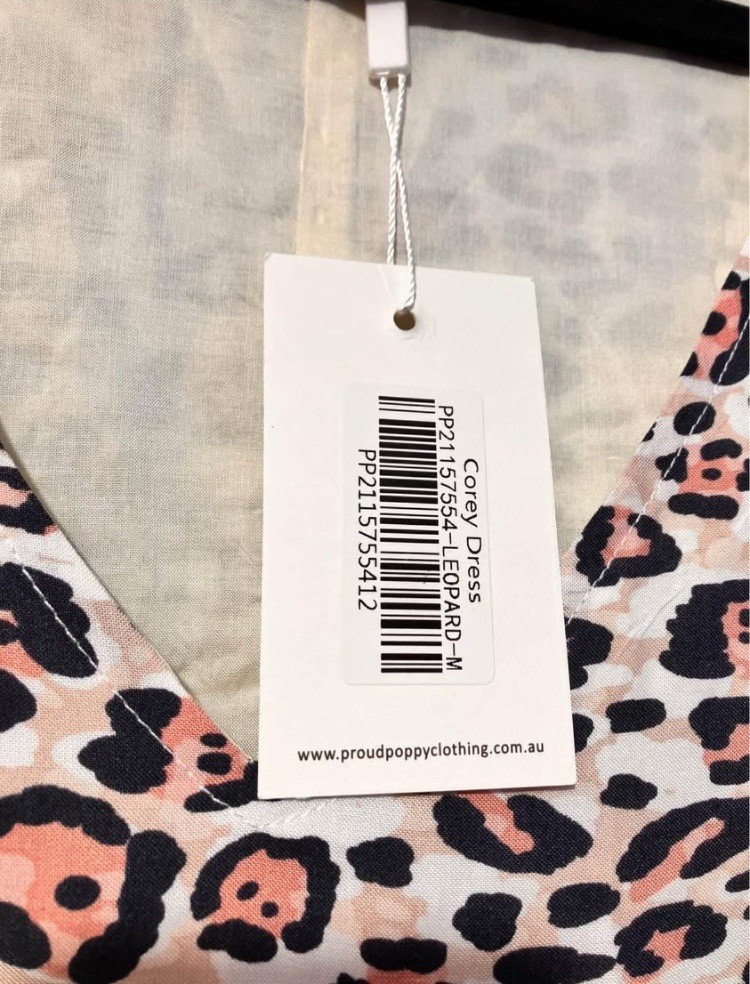 Proud Poppy Corey Medium Pink Leopard Animal Print Short Sleeve Smock Dress BNWT