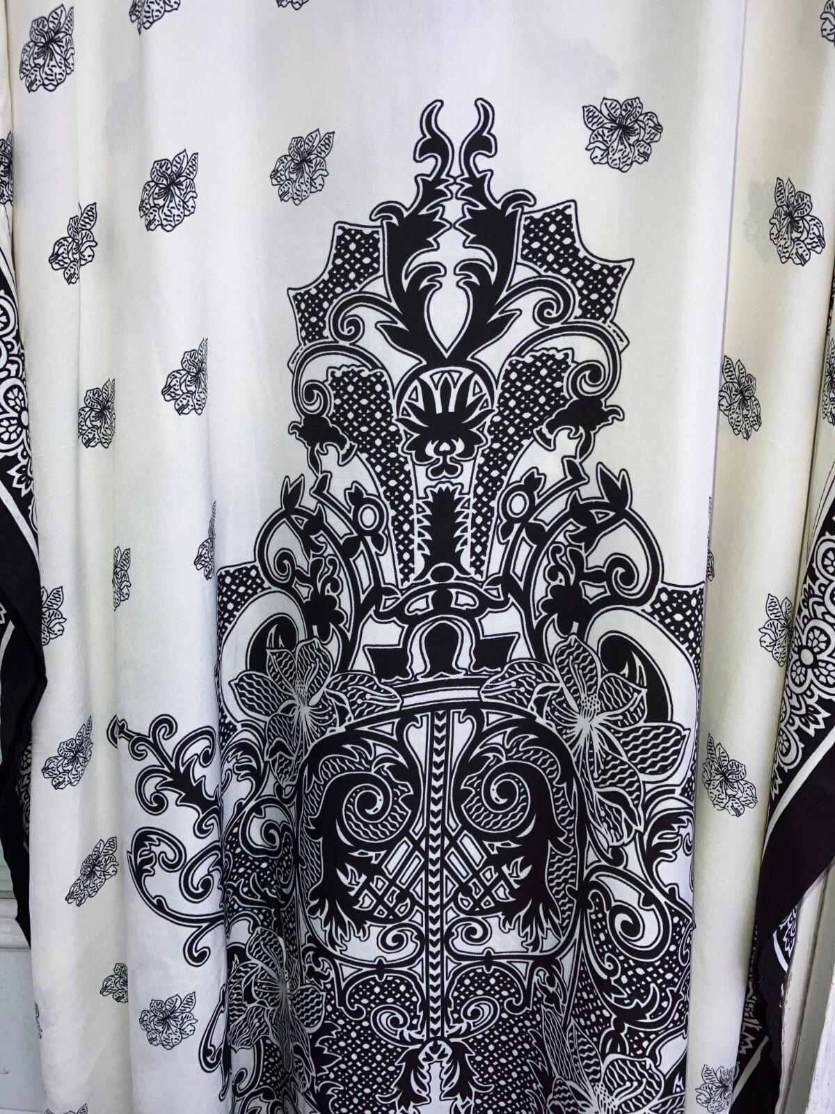 NEW NWT MUMU 2X 3X SANTE KAFTAN CAFTAN HOUSE DRESS BLACK & WHITE #HJ