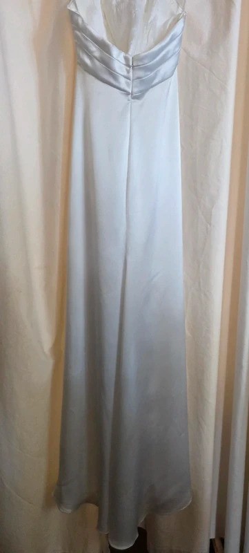 David Fielden Sposa Ivory Satin Wedding Dress UK 6 to UK 8 Bridal Gown Beaded