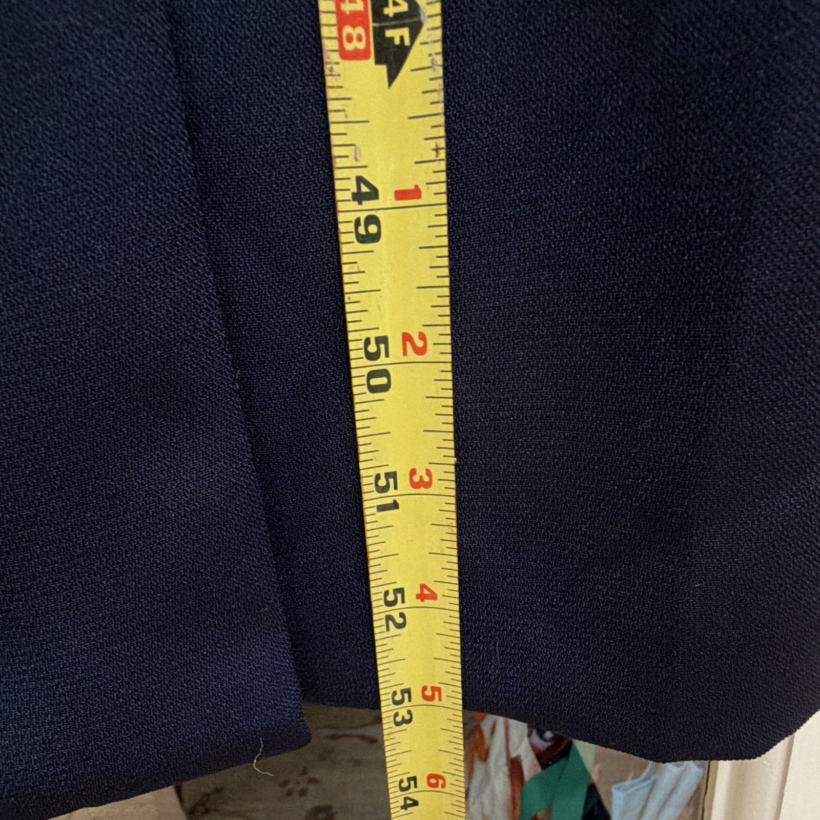 Vintage CELINE New York Navy Blue Column Maxi Dress Style 1457 Size 3/4 70s 80s