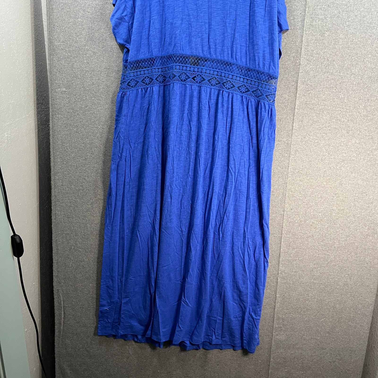 Belle Beach by Kim Gravel Regular Slub Knit Tie Front Cove Blue Dazzle, M/L