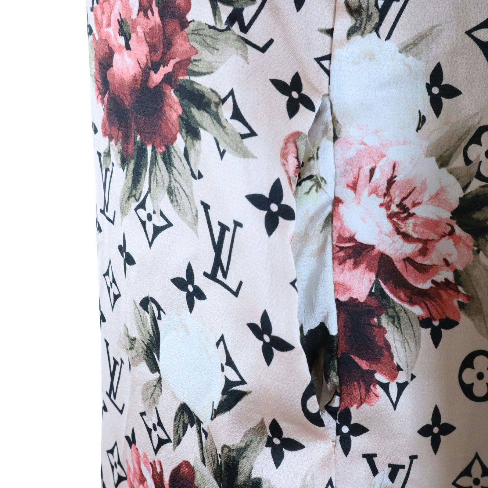 Louis Vuitton Pink Floral Monogram Shift Shirt Dress Button Up Women’s 42 US 10