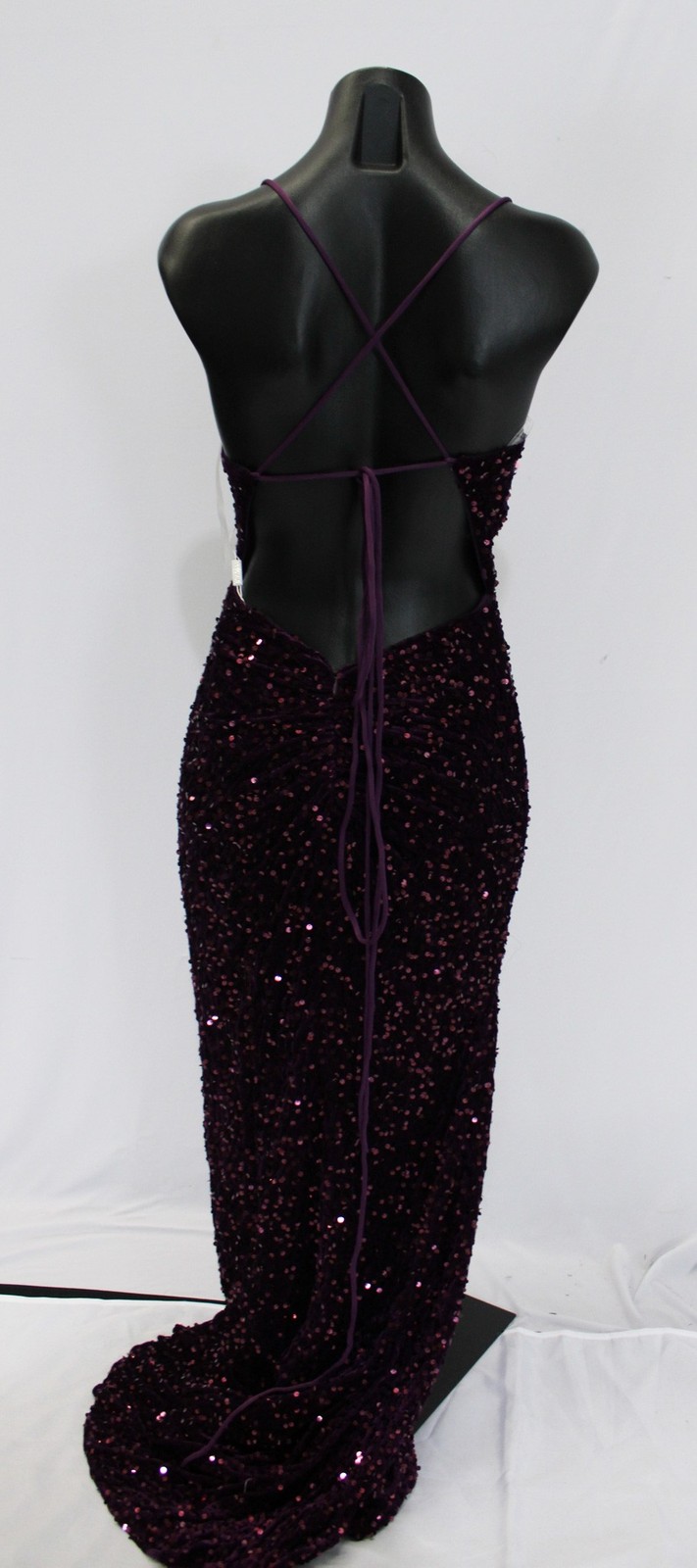 Stacees Women’s Sheath/Column Sleeveless Prom Dress JL3 Grape Size US:0 NWT
