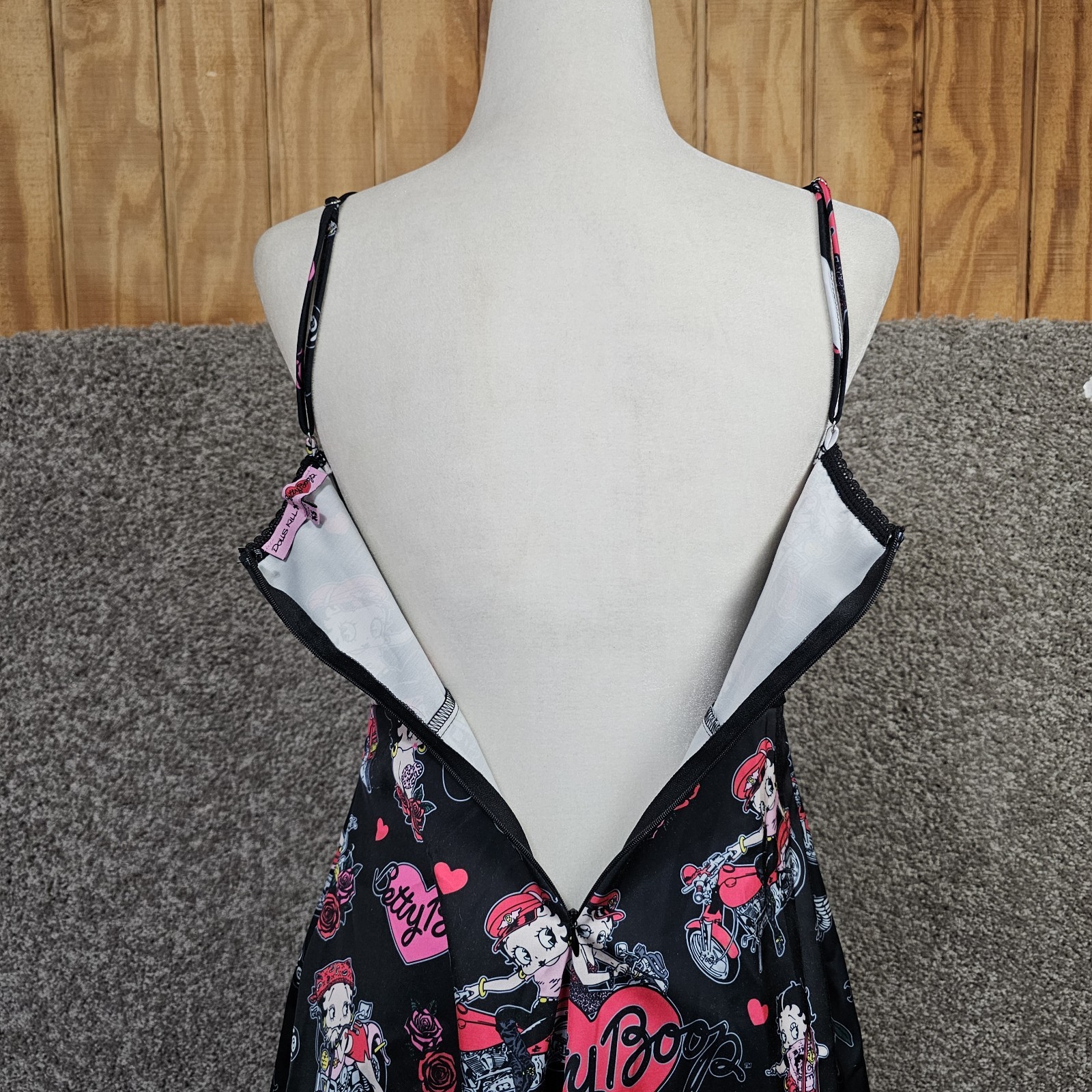 Dolls Kill Betty Boop Tough A-Line Mini Dress Sz XS w/ Shrug Underwire Satin