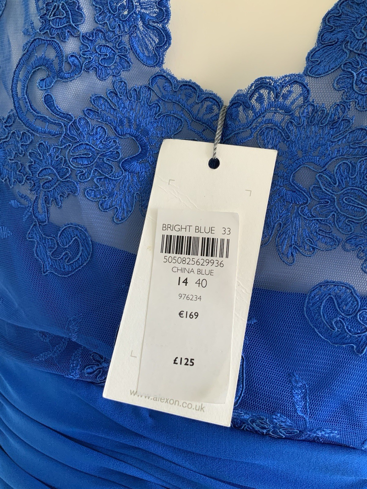 ALEXON Brand New With Tags China Blue Occasion Dress Size 14 Fast And Free P&P